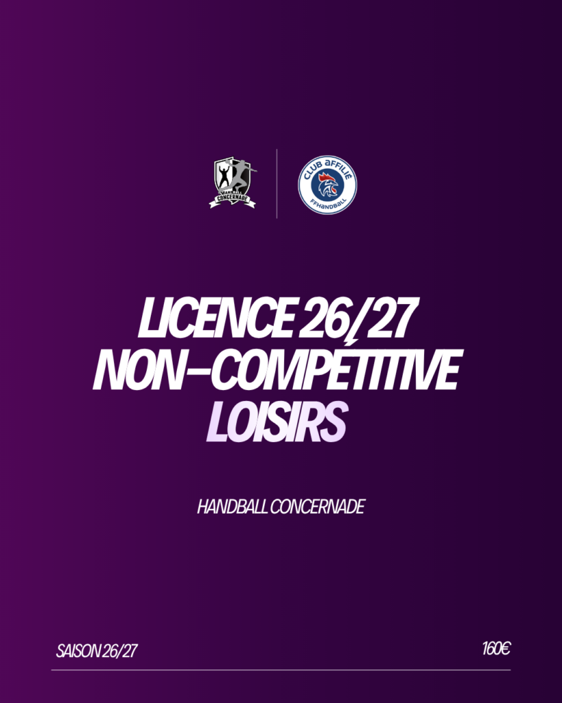 Licence loisirs non-compétitive — 2026-2027