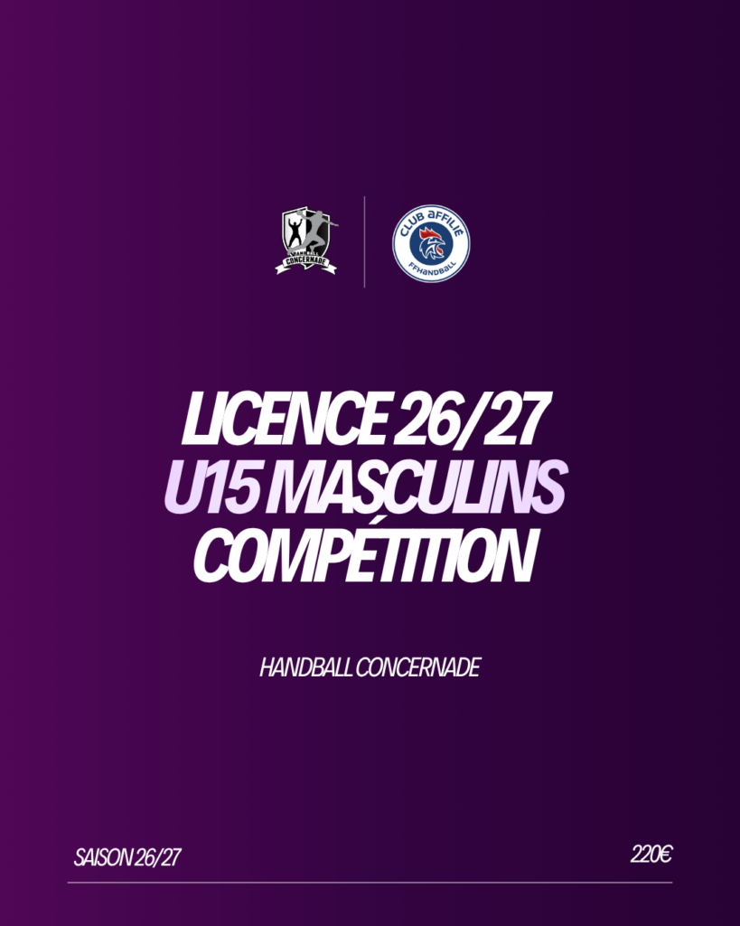 U15 masculins Compétition — 2026-2027